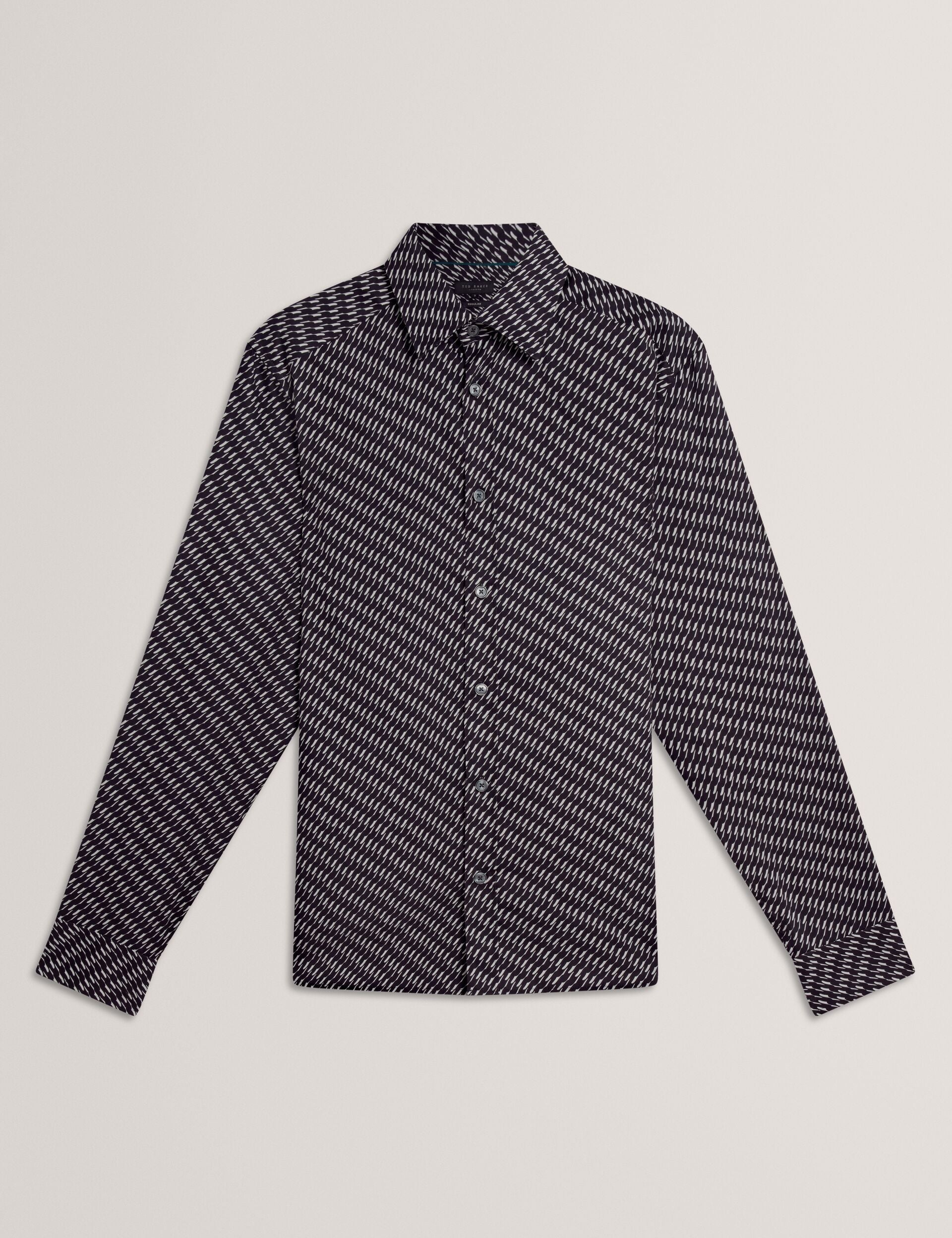 Ted Baker Kristov Dash Print Cotton Long Sleeve Shirt