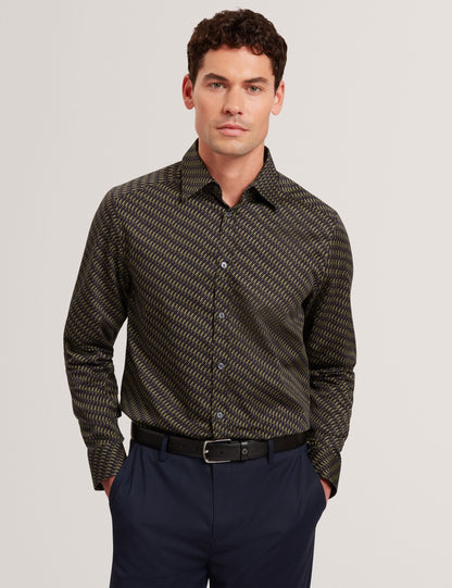 Ted Baker Kristov Dash Print Cotton Long Sleeve Shirt