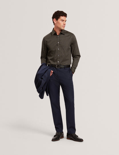 Ted Baker Kristov Dash Print Cotton Long Sleeve Shirt
