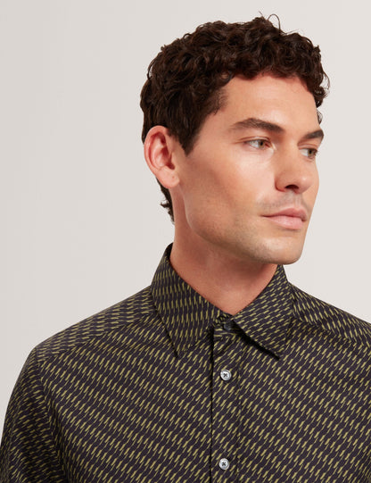 Ted Baker Kristov Dash Print Cotton Long Sleeve Shirt