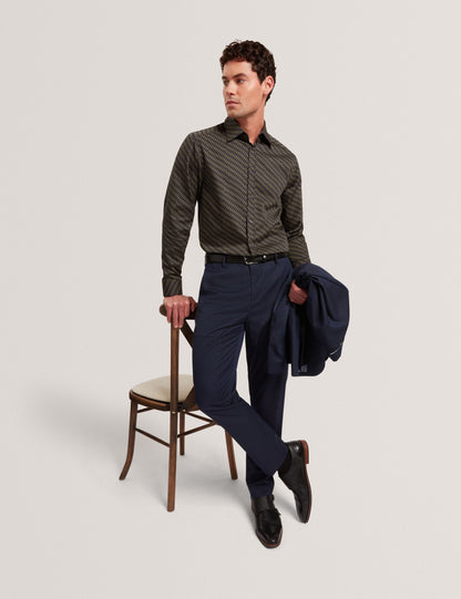 Ted Baker Kristov Dash Print Cotton Long Sleeve Shirt