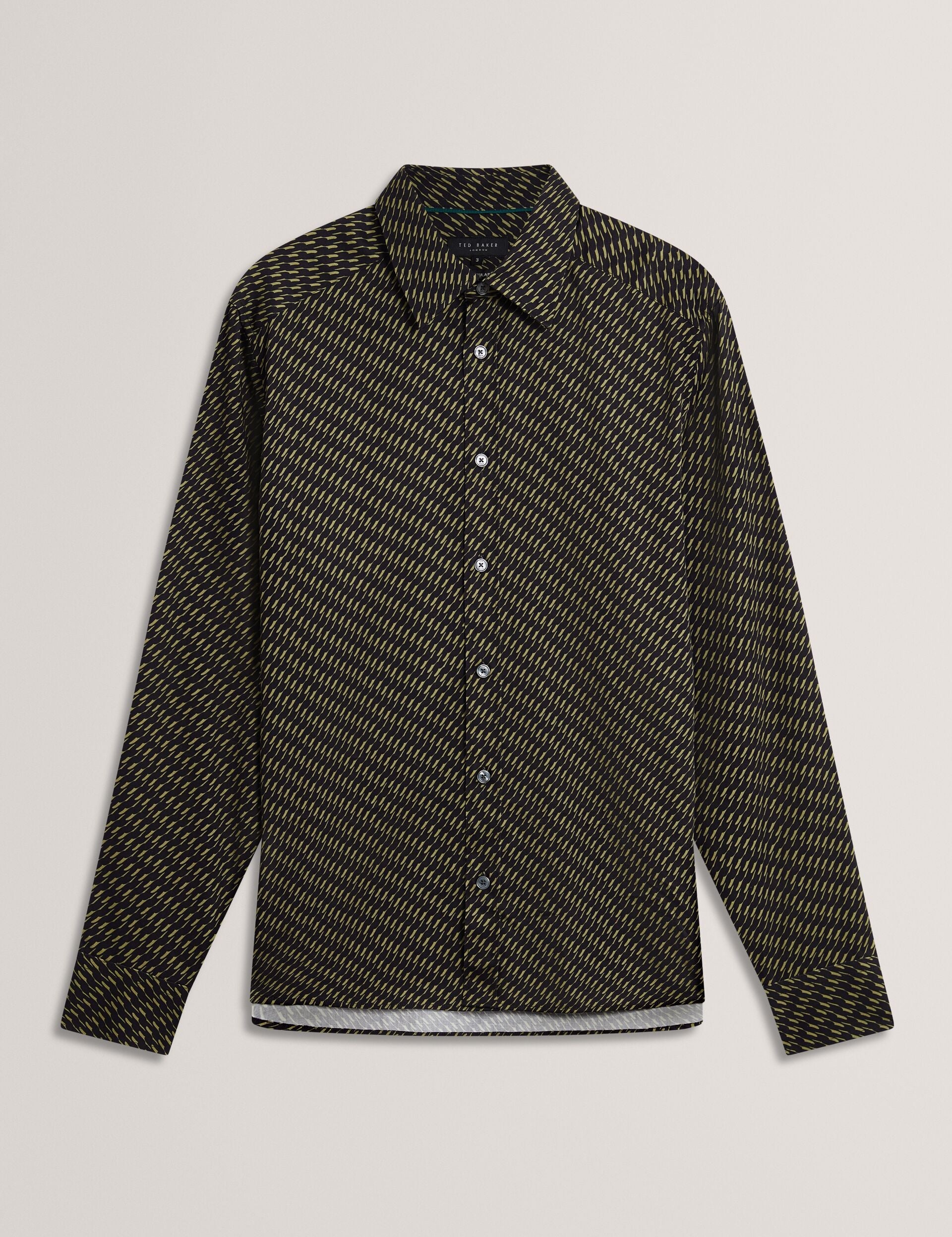 Ted Baker Kristov Dash Print Cotton Long Sleeve Shirt