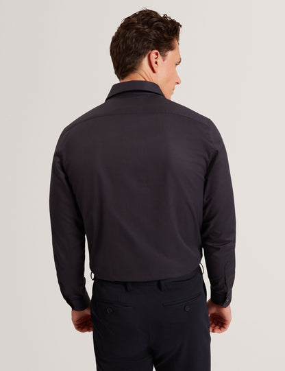 Ted Baker Tibor Covered Placket Long Sleeve Cotton Shirt