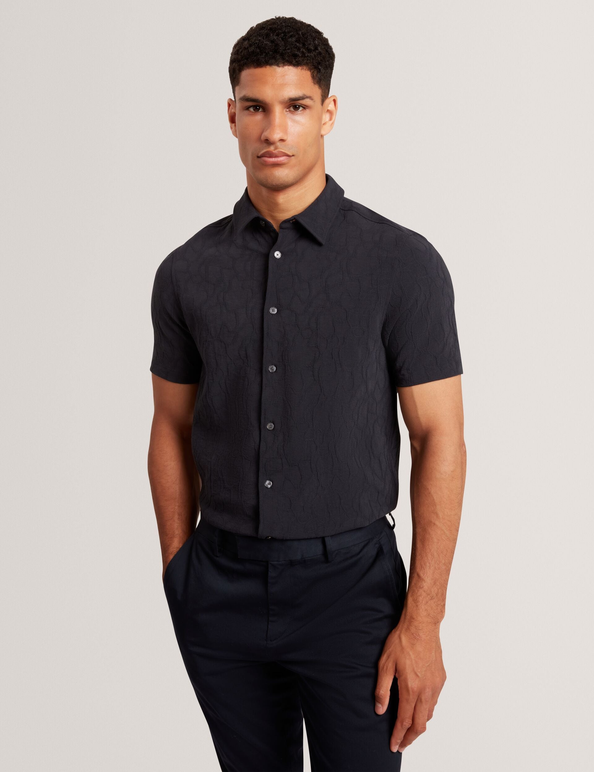 Ted Baker Chipi Relaxed Fit Jacquard Texture Shirt
