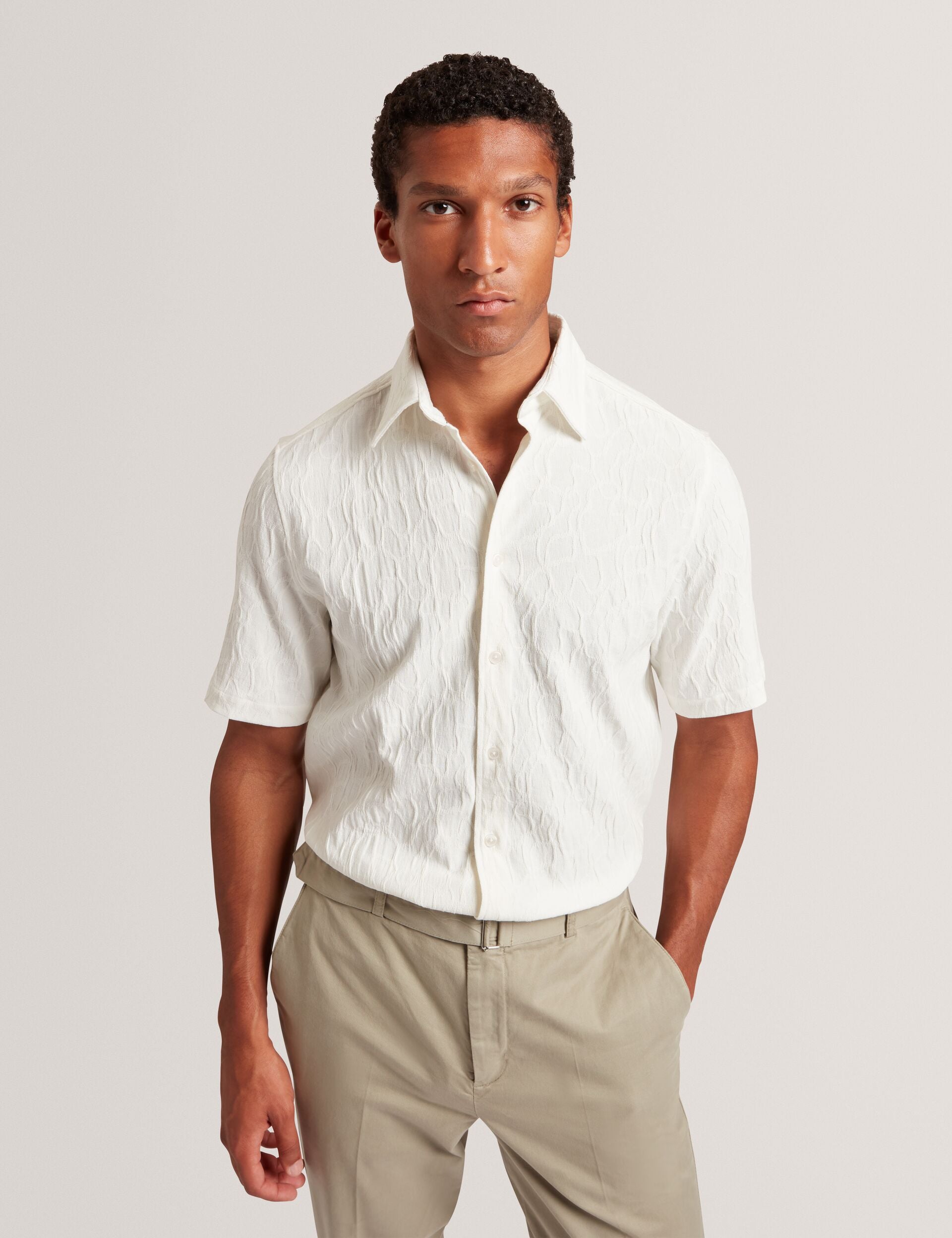 Ted Baker Chipi Relaxed Fit Jacquard Texture Shirt