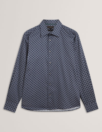 Ted Baker Sef Slim Fit Geometric Circle Print Shirt