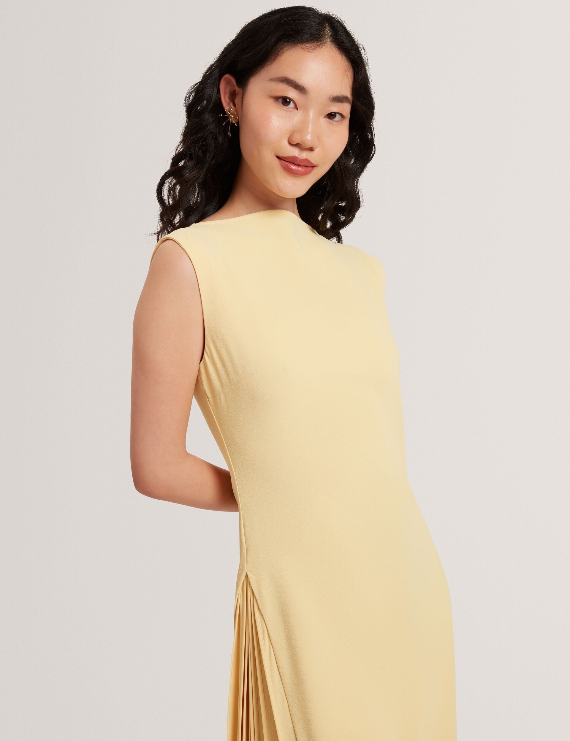 Ted Baker Dahrcy Pleat Detail Sleeveless Column Midi Dress Women's