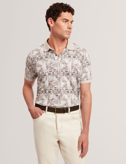 Ted Baker Ericke Stained Glass Print Pique Polo Shirt