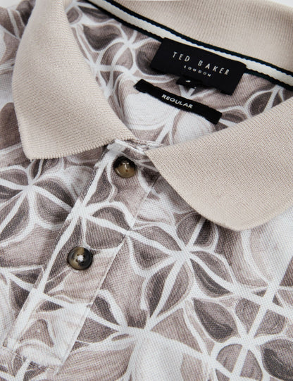 Ted Baker Ericke Stained Glass Print Pique Polo Shirt