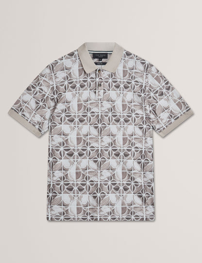 Ted Baker Ericke Stained Glass Print Pique Polo Shirt