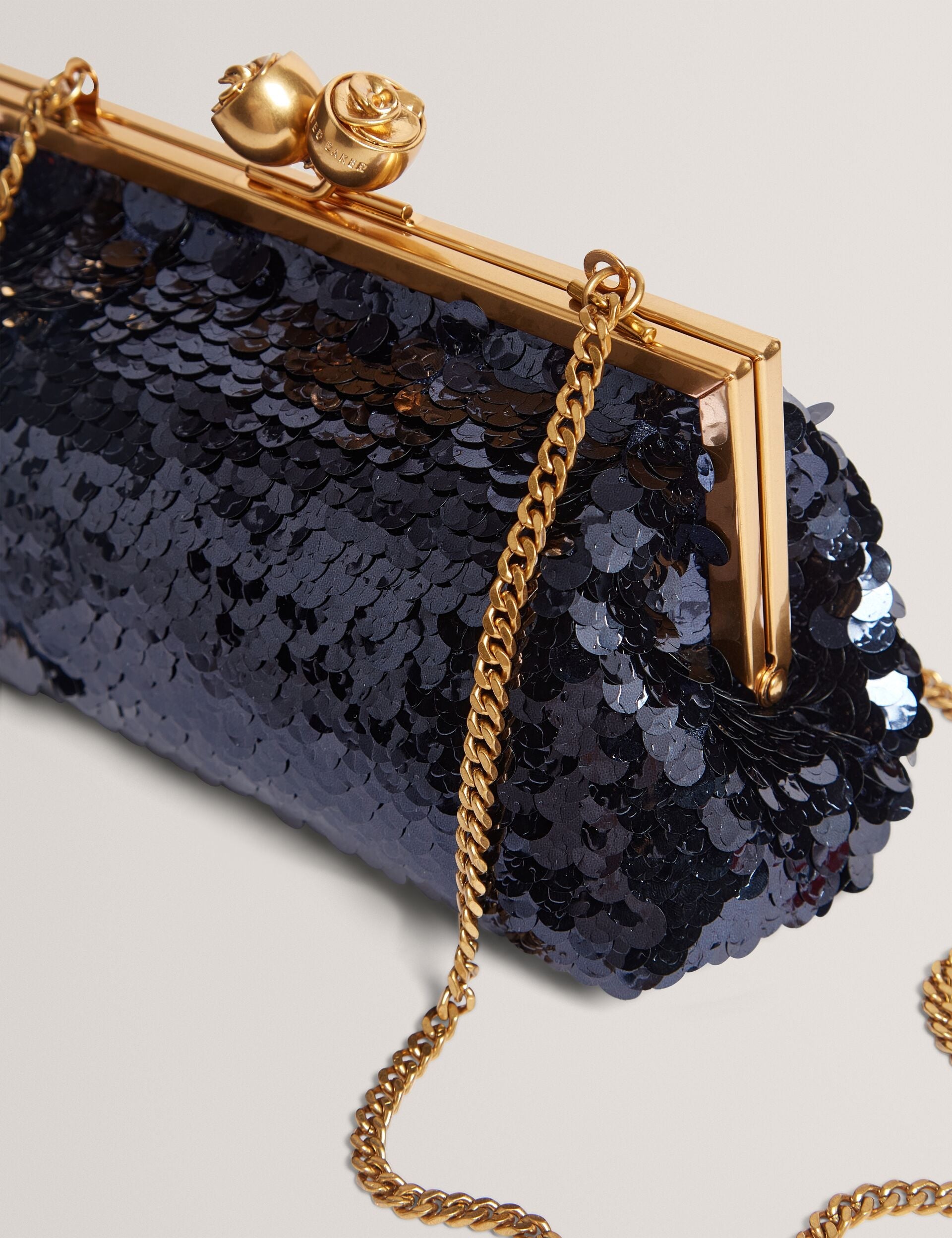Ted Baker Sequinz Sequin Rose Clasp Clutch Bag Women's