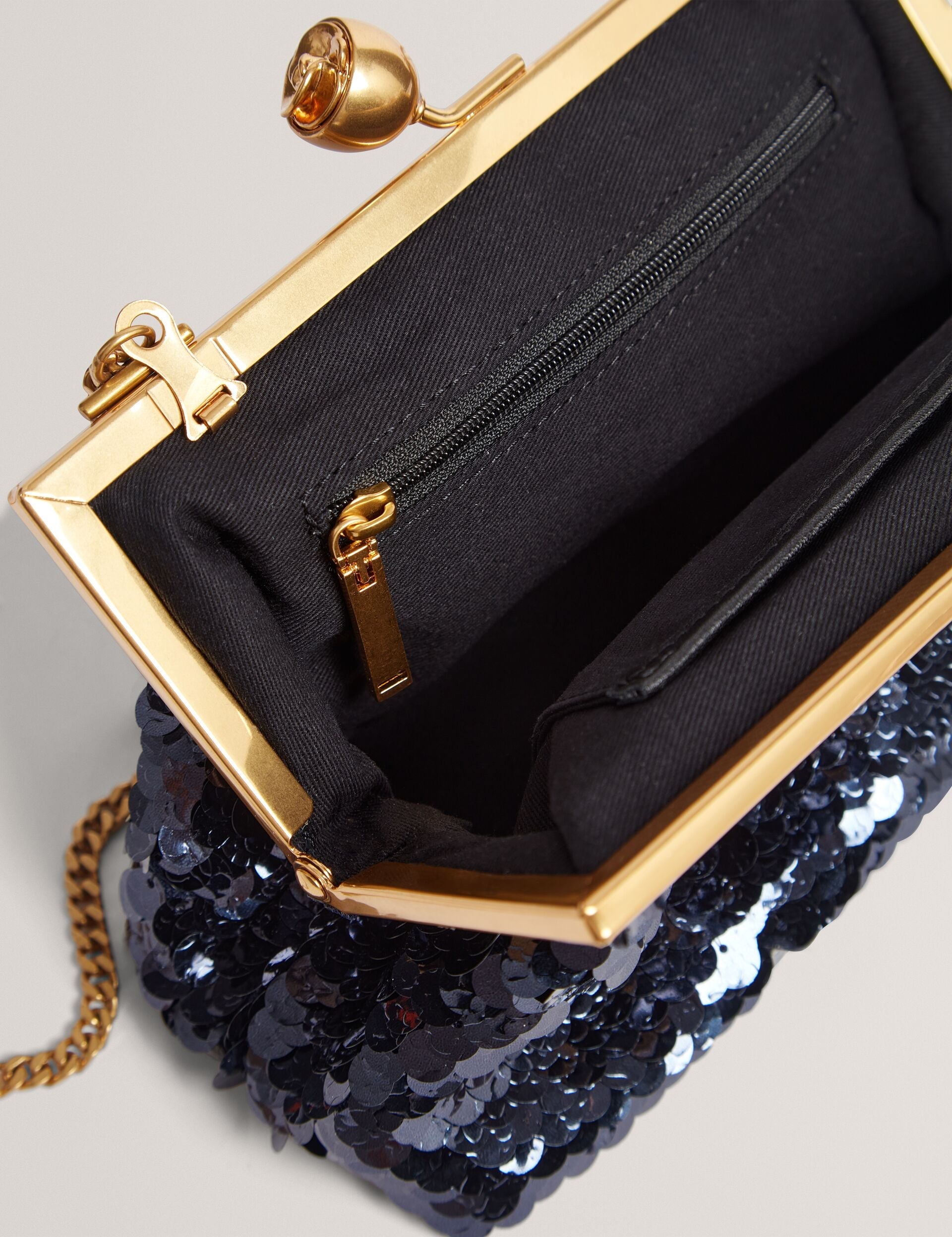 Ted Baker Sequinz Sequin Rose Clasp Clutch Bag Women's