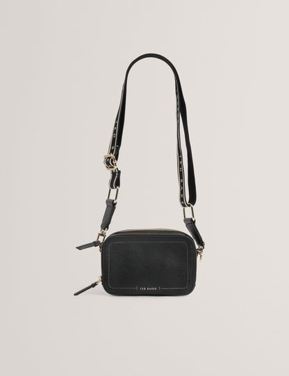 Ted Baker Linzie Small Leather Webbing Crossbody Camera Bag In Black Women's