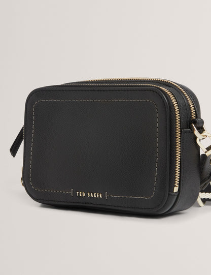 Ted Baker Linzie Small Leather Webbing Crossbody Camera Bag In Black Women's