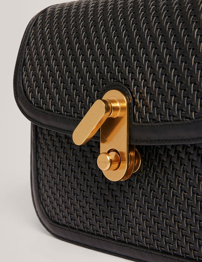 Ted Baker Warnerr Woven Leather Twist Lock Crossbody Bag Women's