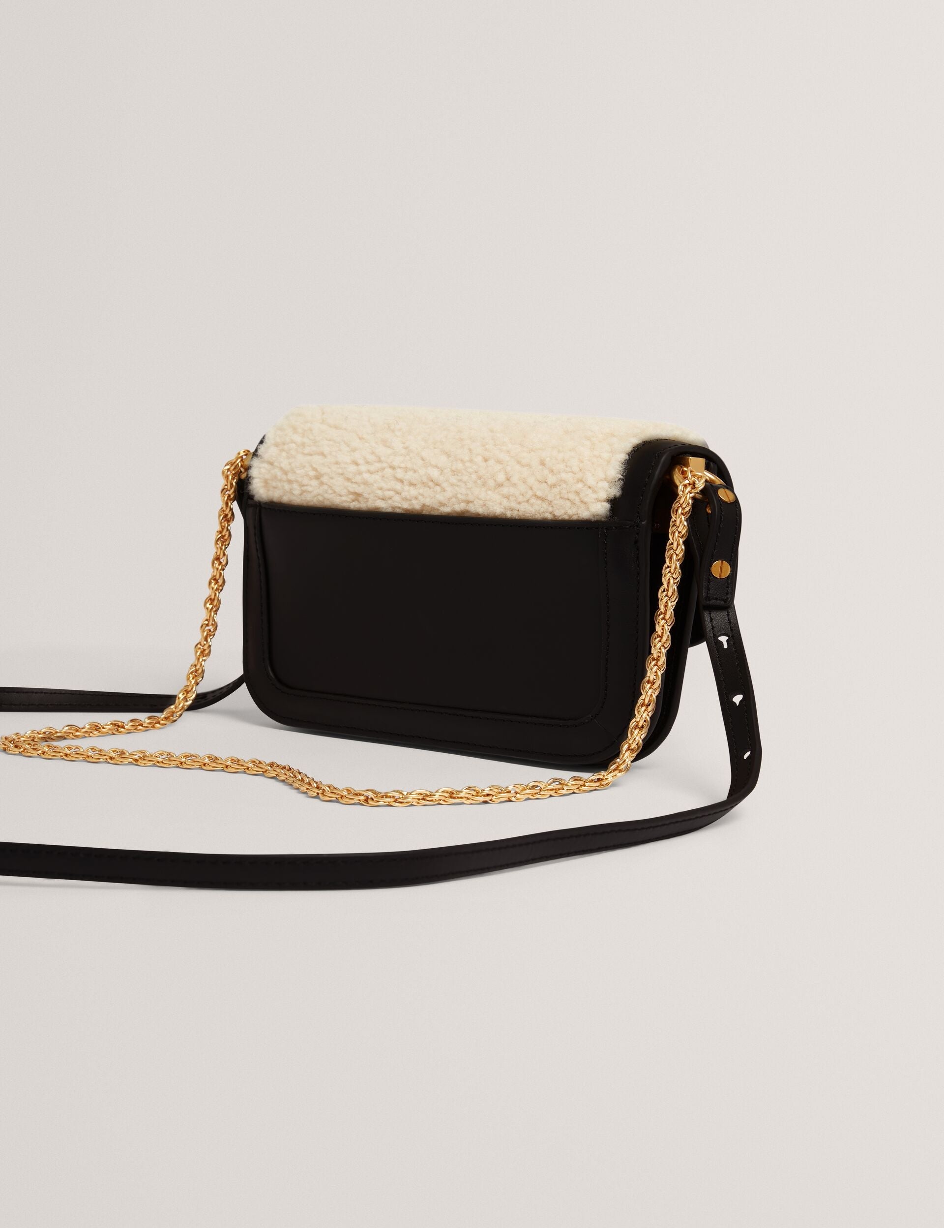Ted Baker Sherlin Shearling Leather Twist Lock Crossbody Bag Women's