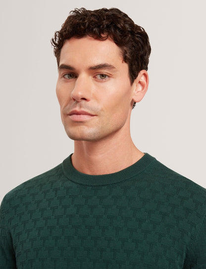 Ted Baker Sainsy Branded Texture Crew Neck Jumper