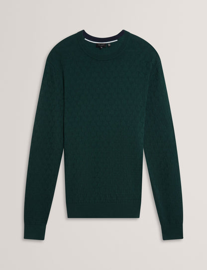 Ted Baker Sainsy Branded Texture Crew Neck Jumper