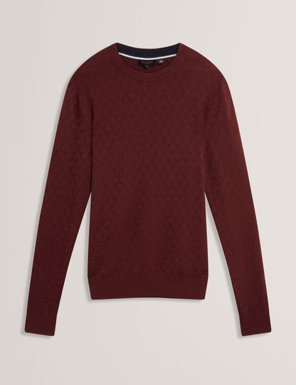 Ted Baker Sainsy Branded Texture Crew Neck Jumper