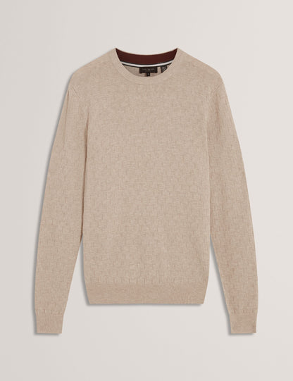 Ted Baker Sainsy Branded Texture Crew Neck Jumper