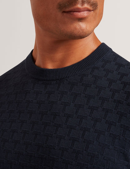 Ted Baker Sainsy Branded Texture Crew Neck Jumper