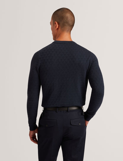 Ted Baker Sainsy Branded Texture Crew Neck Jumper