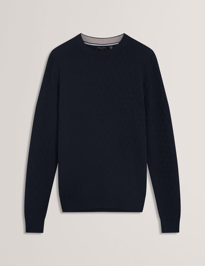 Ted Baker Sainsy Branded Texture Crew Neck Jumper
