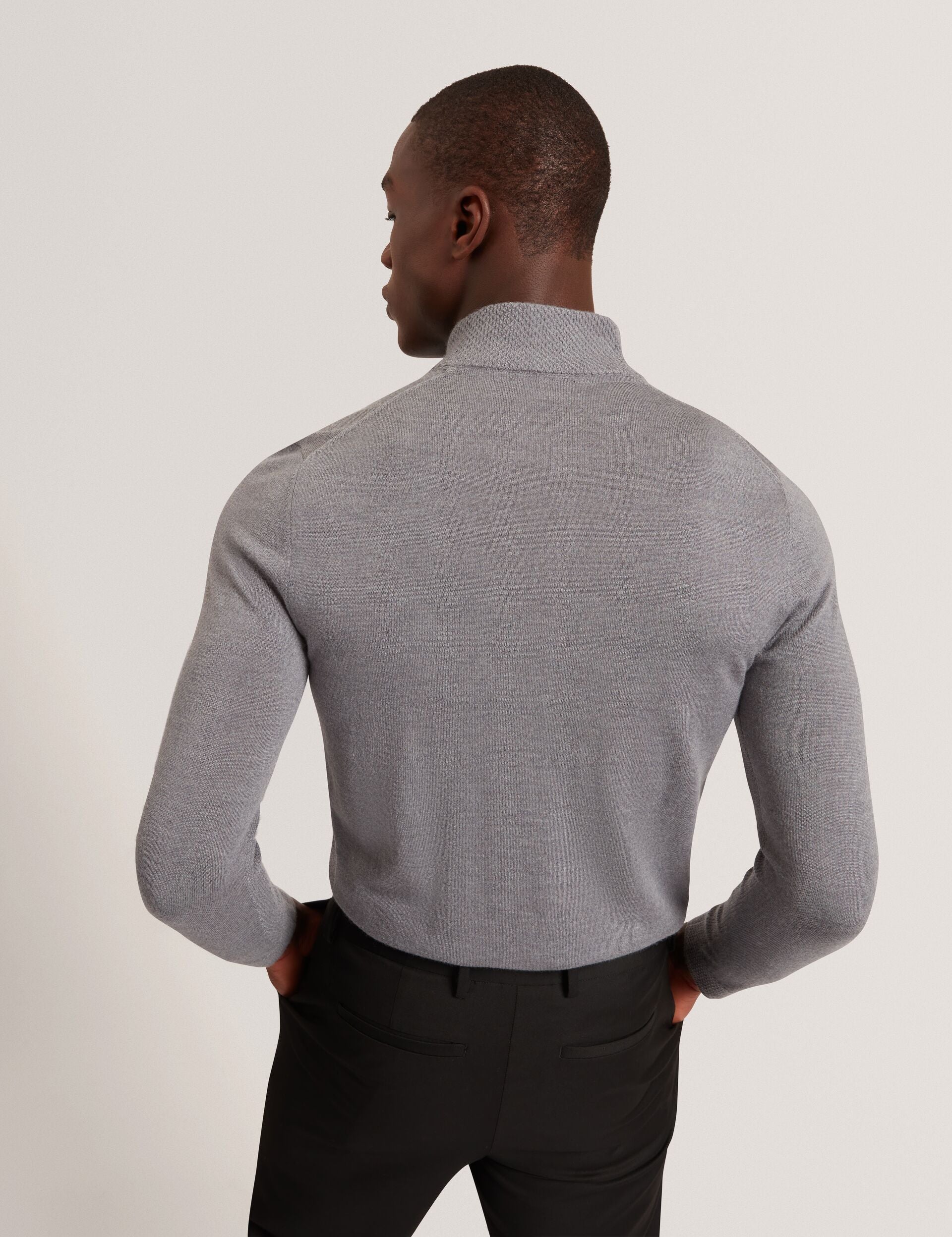Ted Baker Clouden Merino Wool Knit Zip Neck Jumper