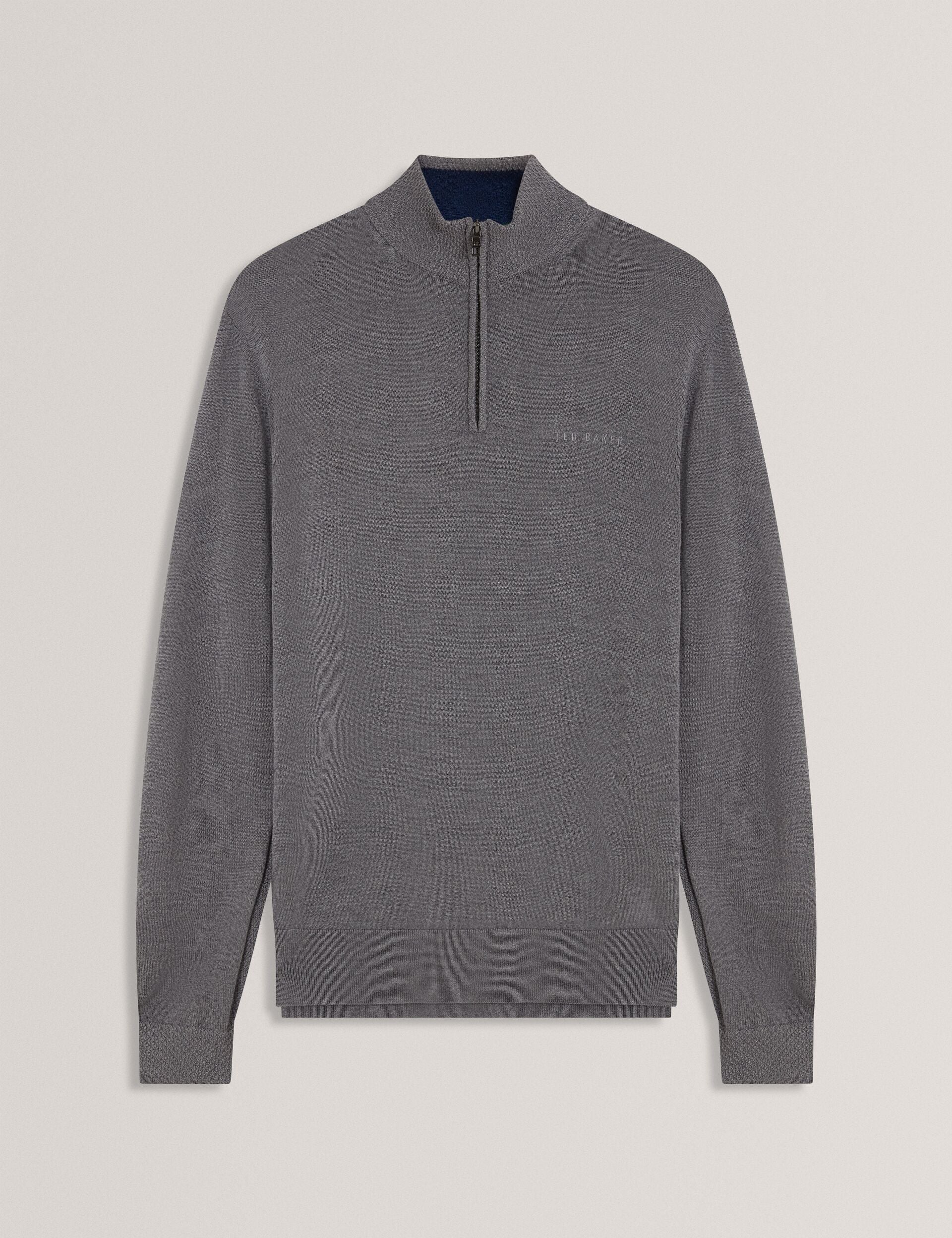 Ted Baker Clouden Merino Wool Knit Zip Neck Jumper