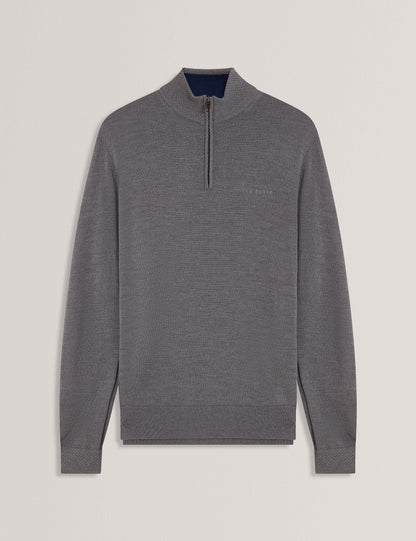 Ted Baker Clouden Merino Wool Knit Zip Neck Jumper
