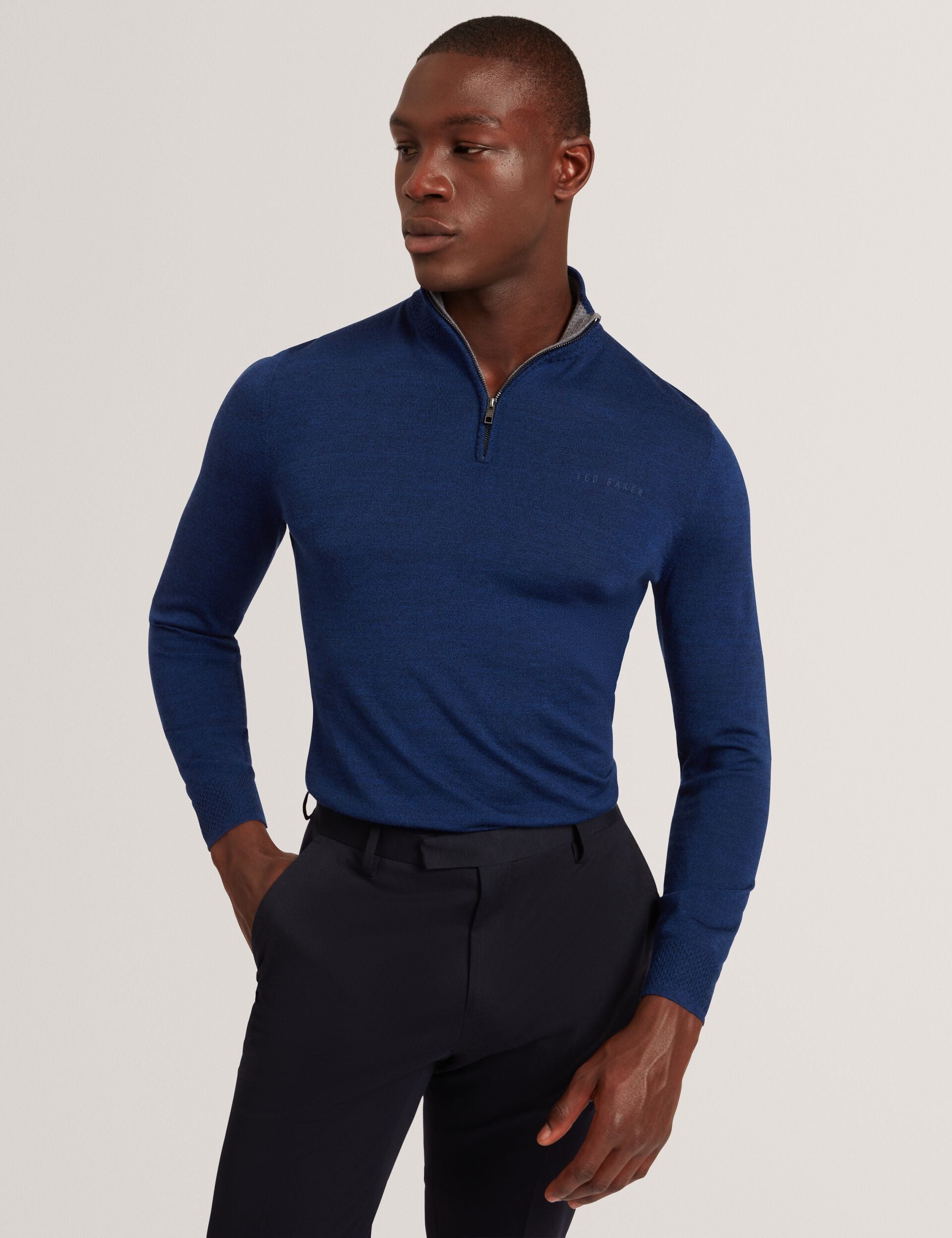 Ted Baker Clouden Merino Wool Knit Zip Neck Jumper