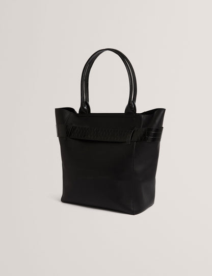 Ted Baker Jjoslyn Croc Bow Trim Faux Leather Tote Bag In Black Women's