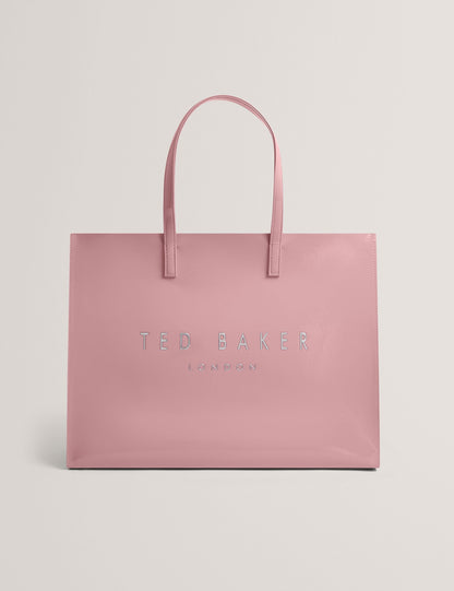 Ted Baker Crikon Crinkled Pu Wide Icon Tote Bag In Pink Women's