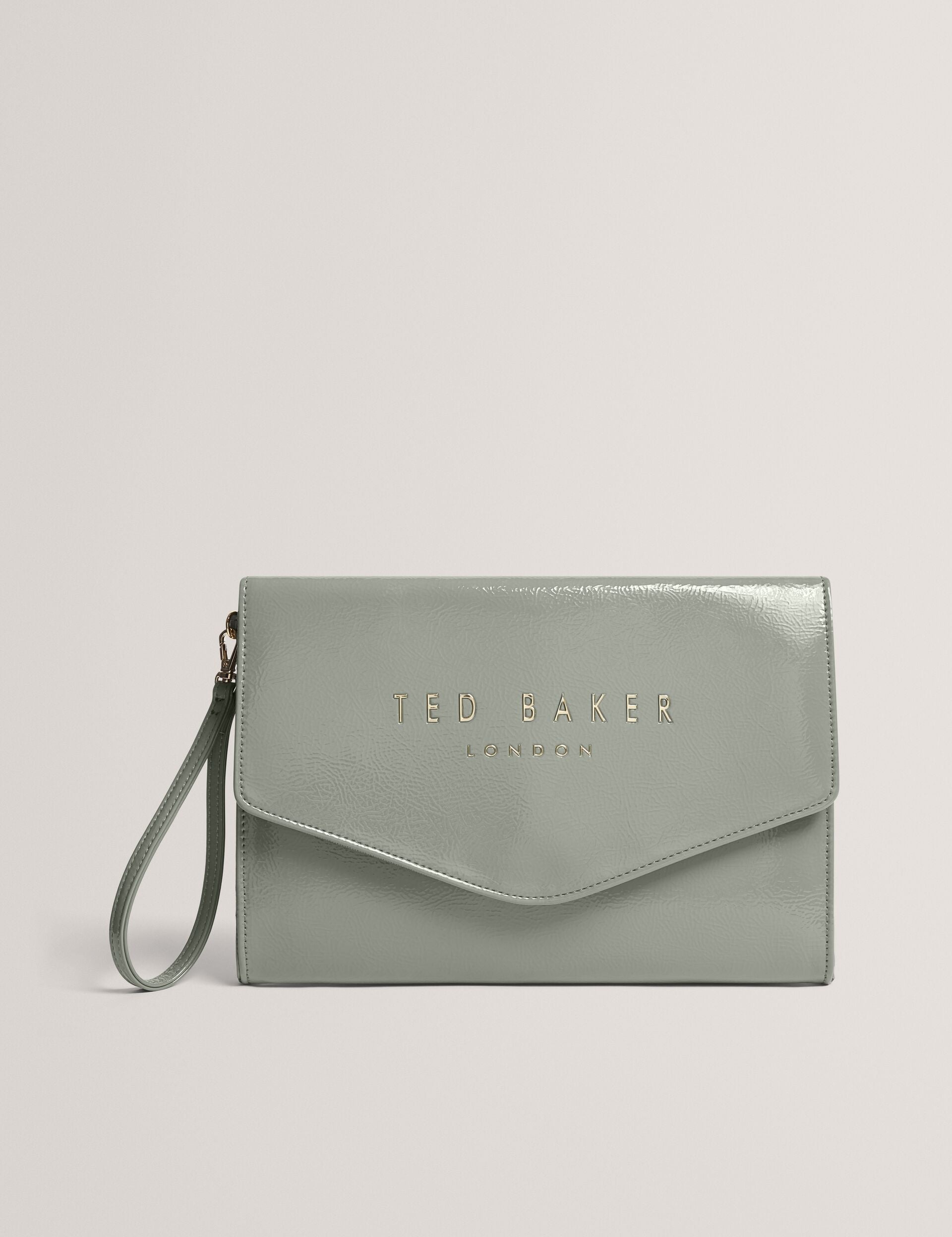 Ted Baker Crinkie Patent Faux Leather Envelope Clutch Bag Women's