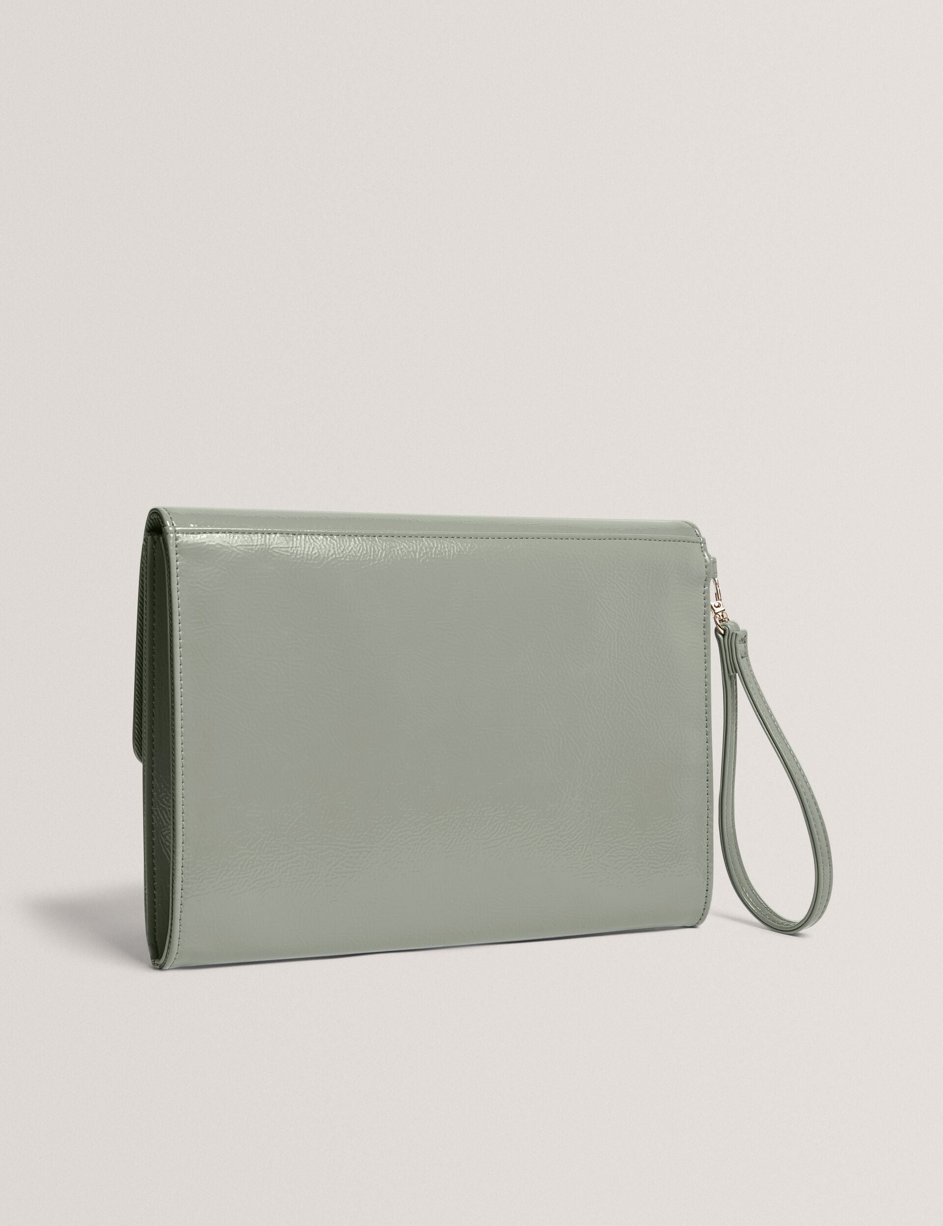 Ted Baker Crinkie Patent Faux Leather Envelope Clutch Bag Women's
