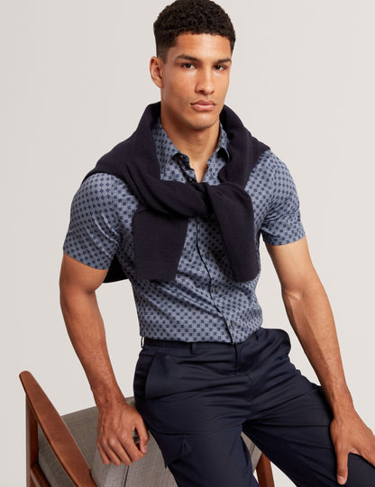 Ted Baker Sefsho Slim Fit Circle Print Short Sleeve Shirt