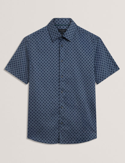 Ted Baker Sefsho Slim Fit Circle Print Short Sleeve Shirt