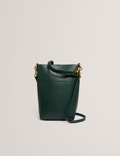 Ted Baker Wannda Plaited Handle Elongated Leather Bucket Bag Women's