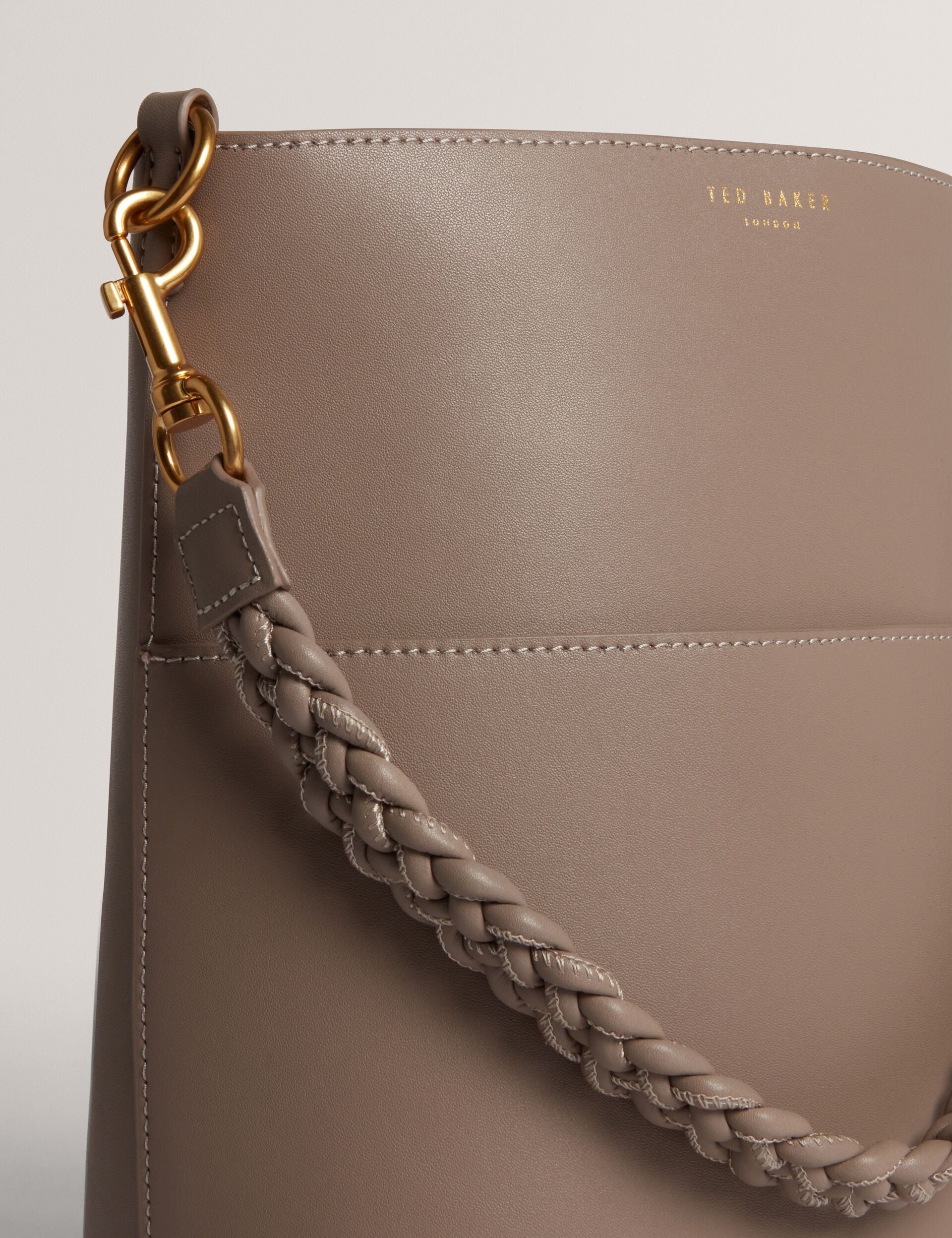 Ted Baker Wannda Plaited Handle Elongated Leather Bucket Bag Women's
