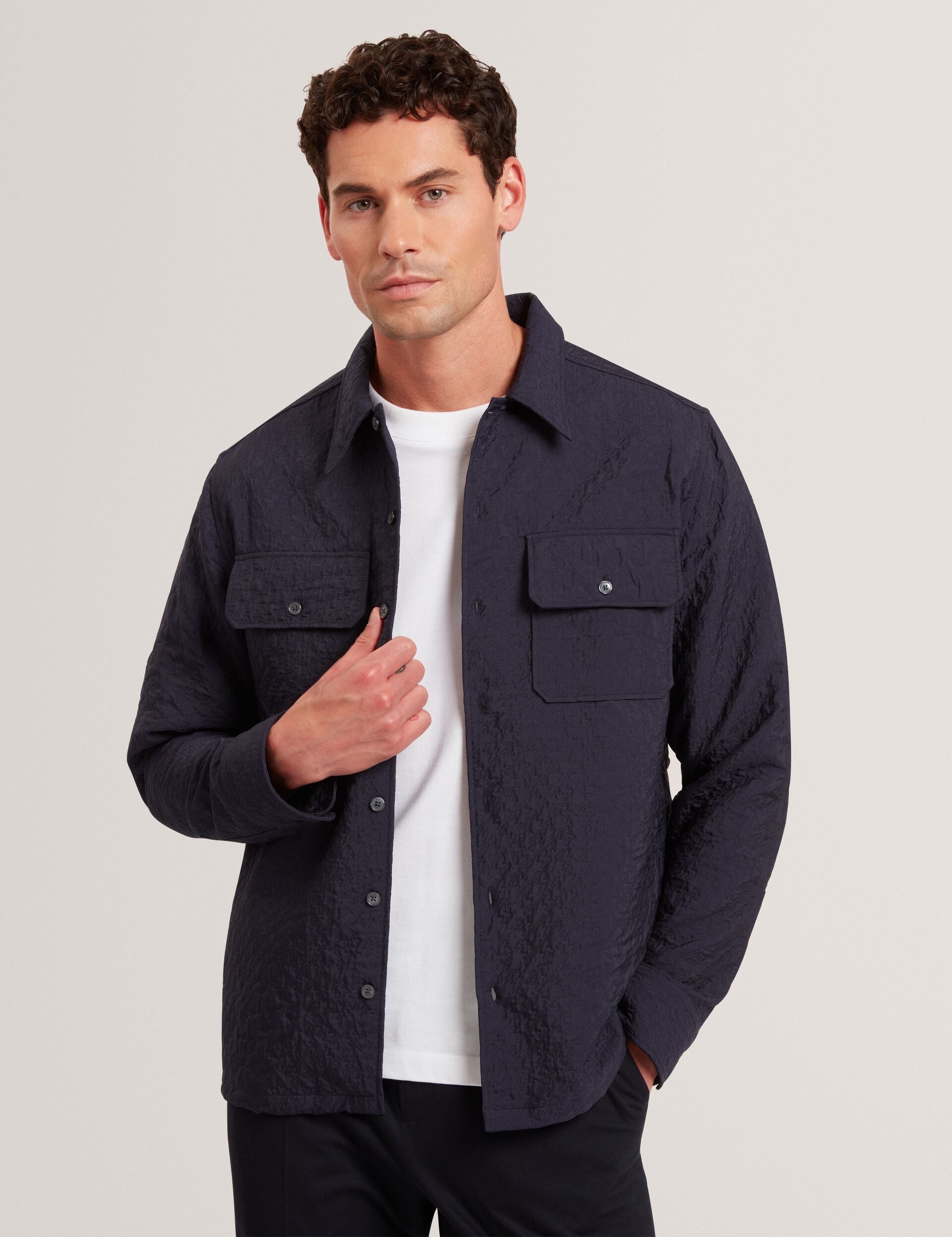 Ted Baker Gentil Jacquard Texture Buttonup Overshirt
