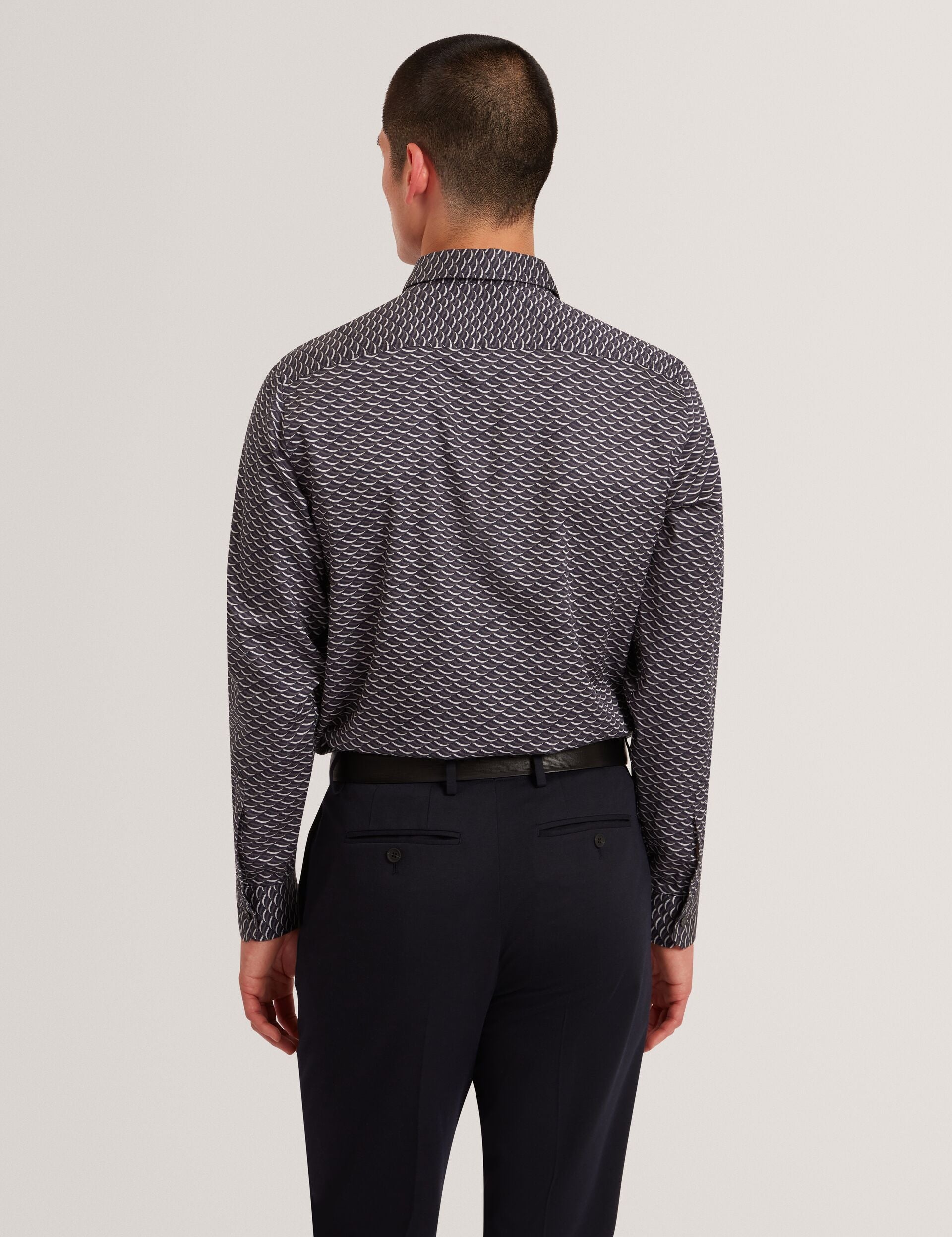 Ted Baker Agnar Bold Wave Print Cotton Shirt
