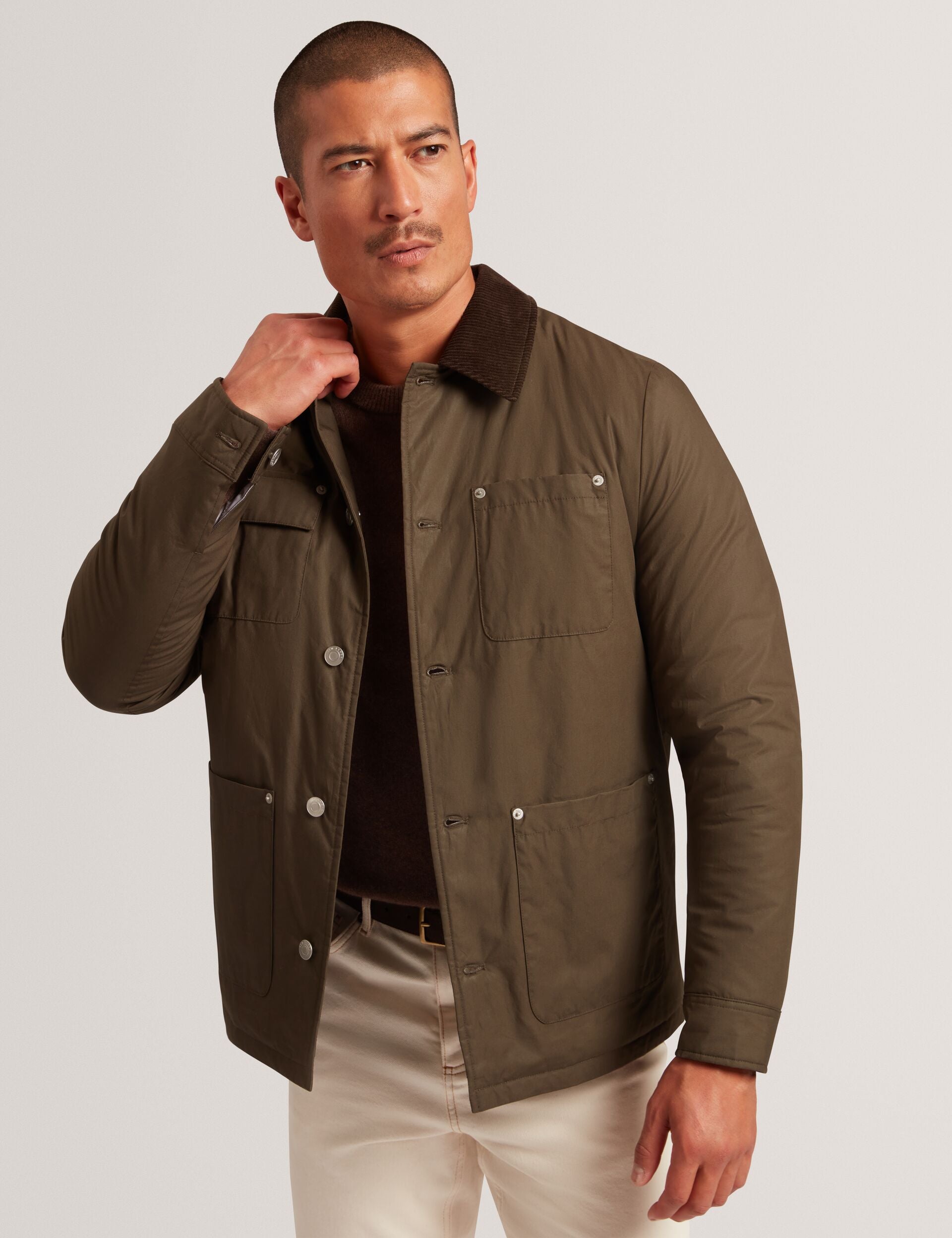 Ted Baker Nevers Waxed Cotton Buttonup Jacket