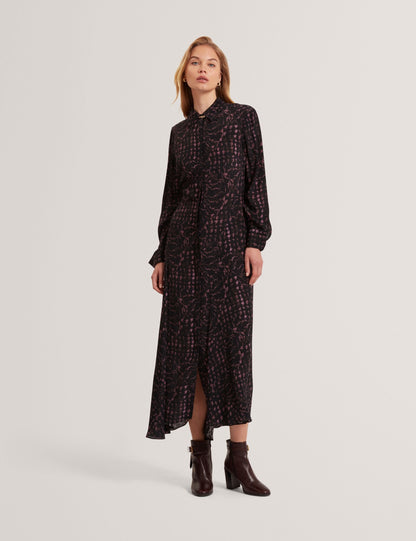 Ted Baker Biscaya Floral Check Asymmetric Midi Shirt Dress Women's