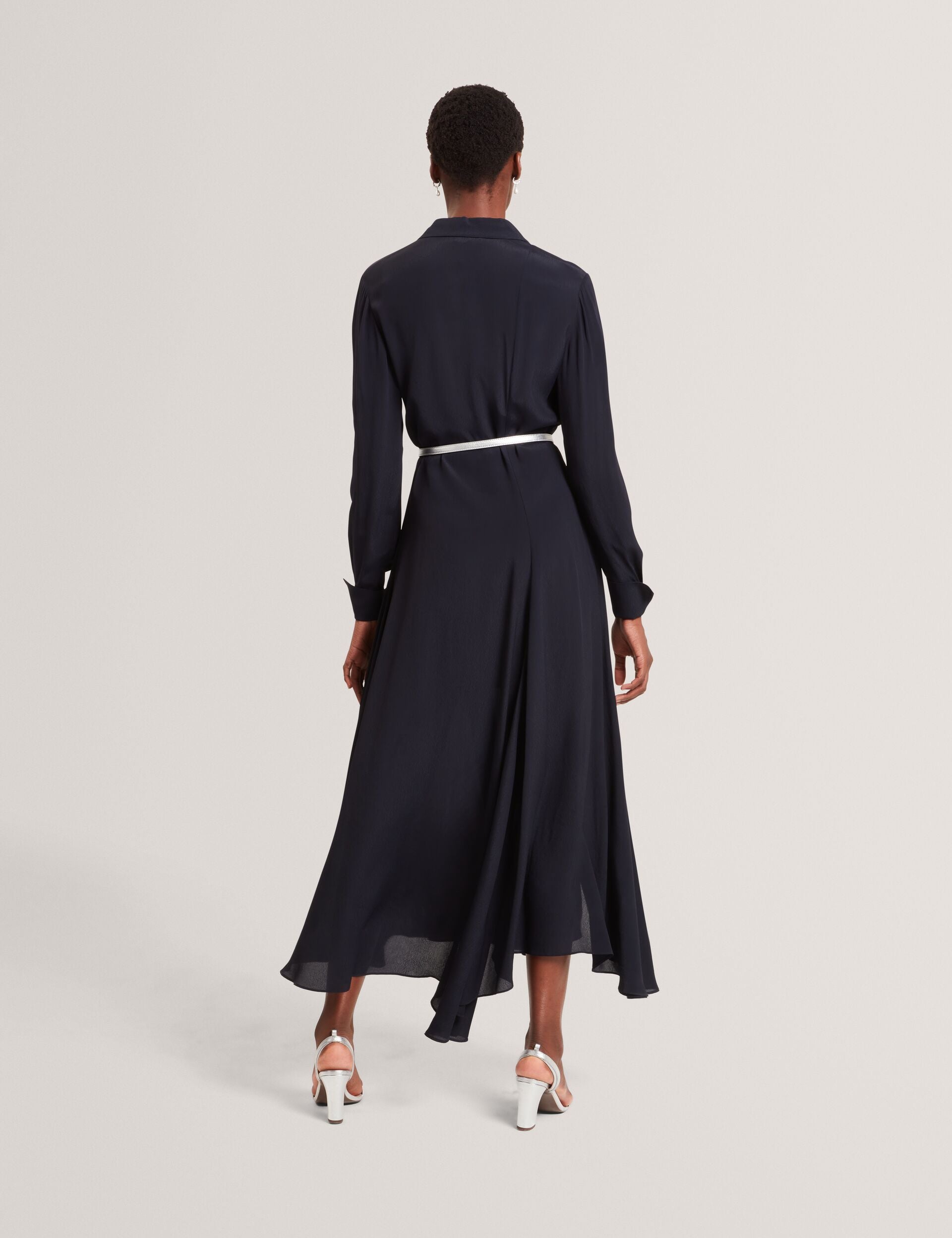 Ted Baker Aluma Asymmetric Crepe Midi Shirt Dress Women's