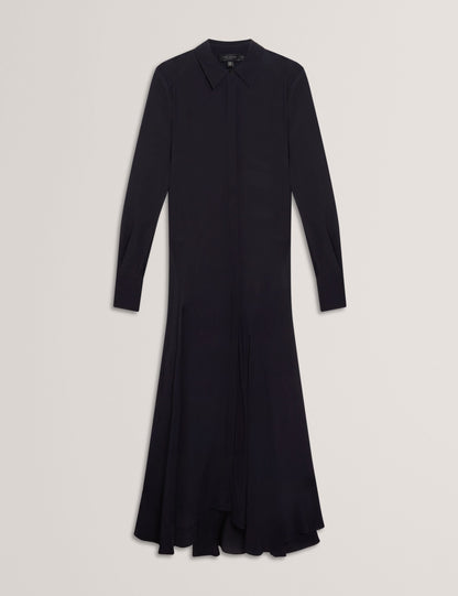 Ted Baker Aluma Asymmetric Crepe Midi Shirt Dress Women's