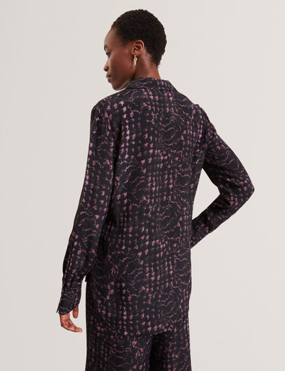 Ted Baker Cobala Floral Check Print Longline Shirt Women's