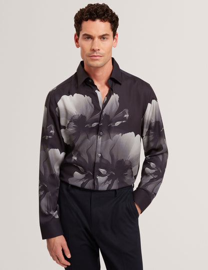 Ted Baker Amund Monochrome Floral Long Sleeve Shirt