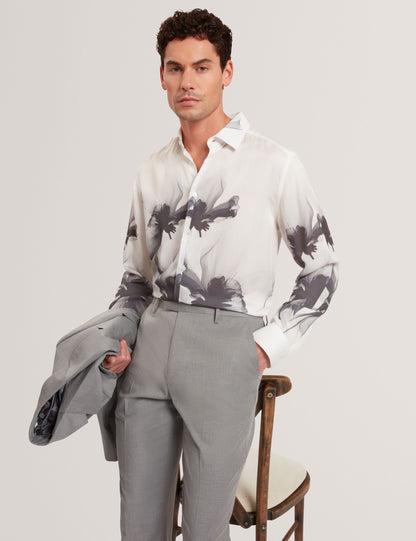 Ted Baker Amund Monochrome Floral Long Sleeve Shirt