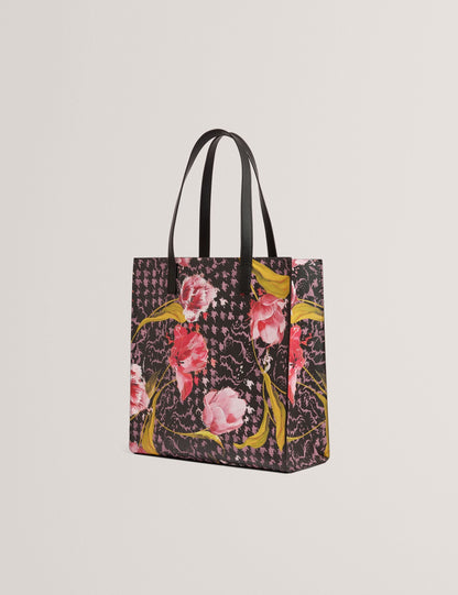 Ted Baker Tullsa Floral Check Print Large Icon Tote Bag Women's
