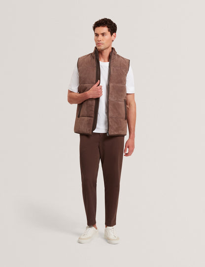 Ted Baker Orsyns Goat Suede Zipup Puffer Gilet